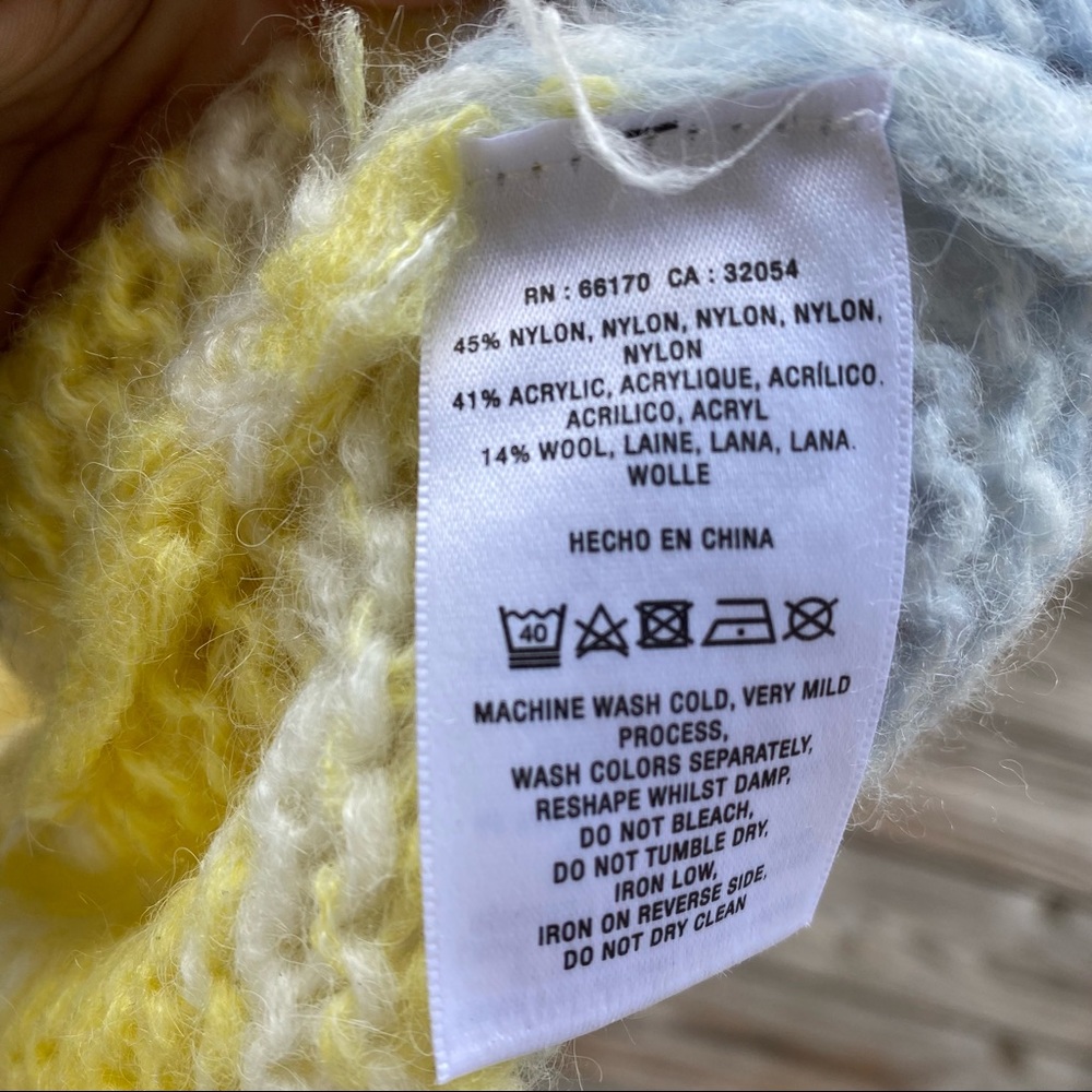 ANTHROPOLOGIE Florence Yellow and Blue Stripe Cardigan - Picture 6 of 6